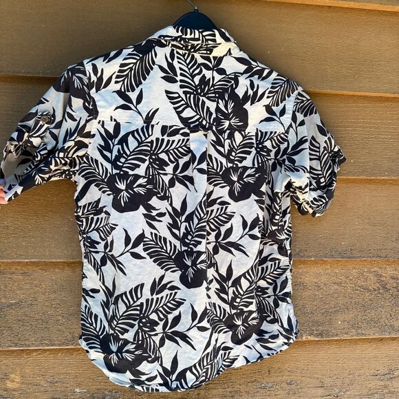 Vintage Island Brown Tan Hawaiian Style Button Down Women’s Top Size S - Picture 8 of 14